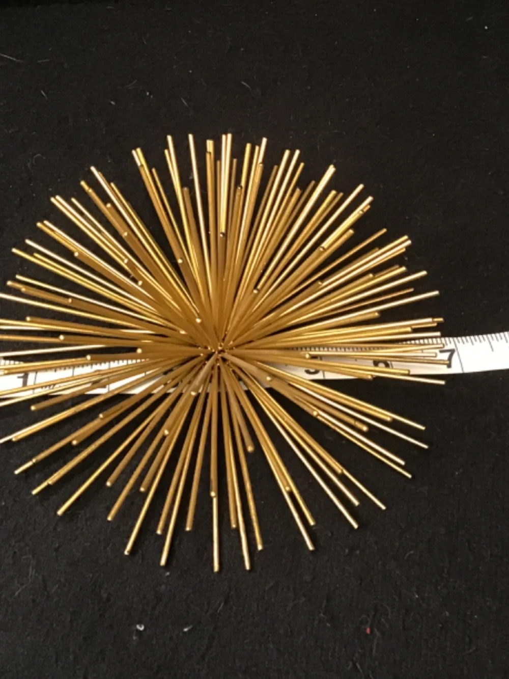 MCM Solid Metal Set 2 Gold Finish Spiked Sea Orchin 3D Wall & Tabletop Decor.